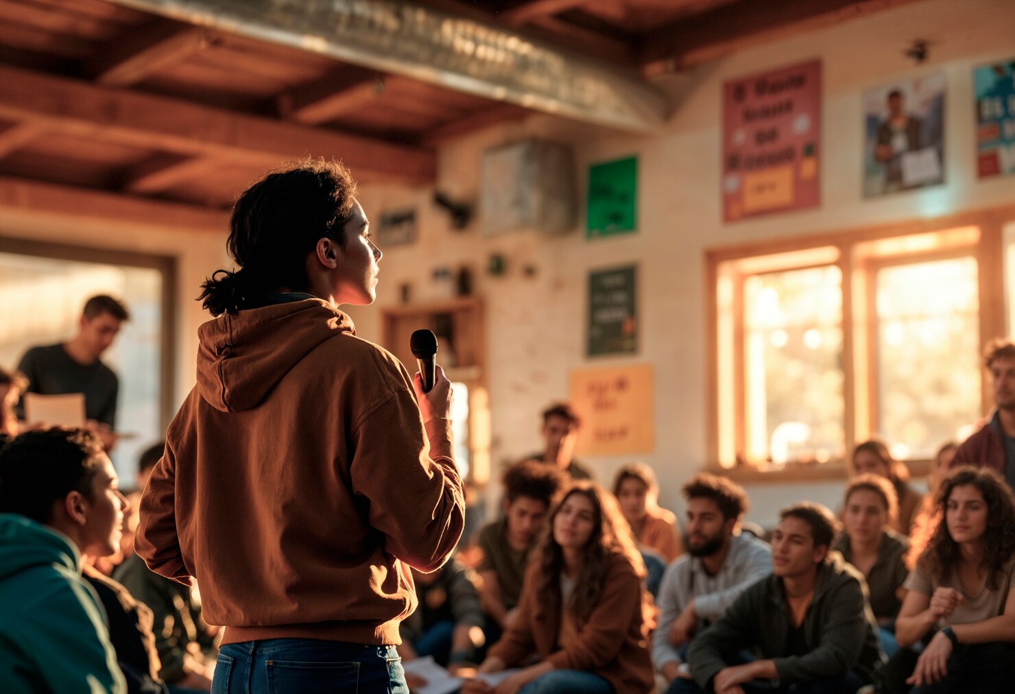 mujer joven dando discurso 23 2151932860